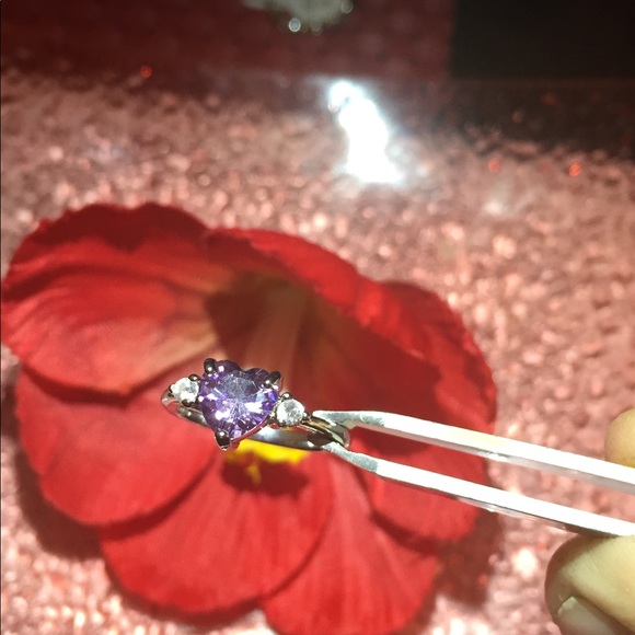 Sterling silver Purple Heart ring SOLD - Picture 4 of 5